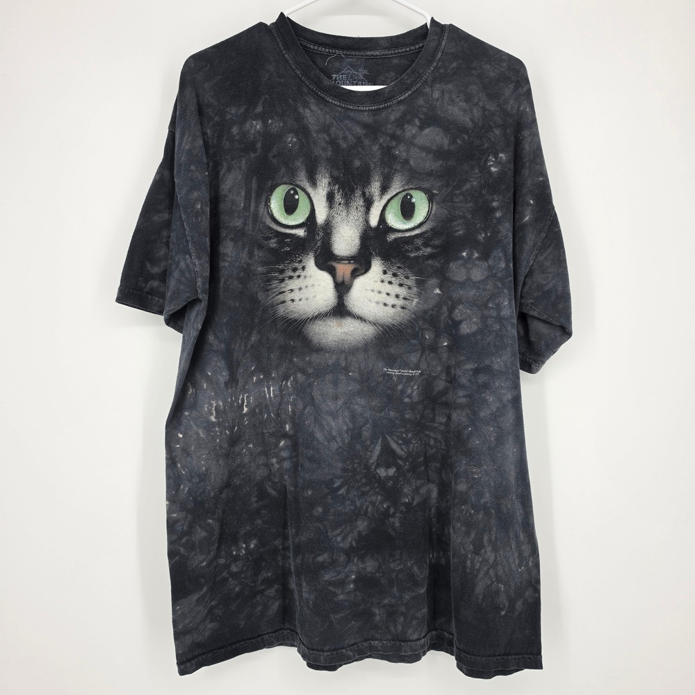 The Mountain Cat Graphic T-Shirt XL Black Tie Dye Vintage 2007 Braldt Bralds